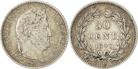 France 50 Centimes Coin, Louis-Philippe, Paris, Silver -