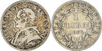 ITALIAN STATES Lira Coin, PAPAL STATES, Pius IX, Rome -