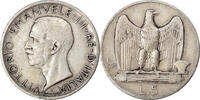 Italy 5 Lire Coin, Vittorio Emanuele III, Rome, Silver -