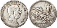 Italy 2 Lire Coin, Vittorio Emanuele III, Rome, Silver, KM:55 -