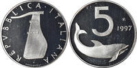 Italy 5 Lire Coin, Rome, Proof, Aluminum, KM:92 -
