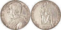 VATICAN CITY 10 Lire Coin, Pius XI, Roma, Silver, KM:8 -