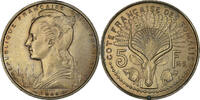 French Somaliland 5 Francs Coin, Paris, Copper-nickel, KM:E3 -