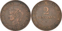 France 2 Centimes Coin, Cérès, Paris, Bronze, KM:827.1 -