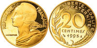 France 20 Centimes Coin, Marianne, Paris, BE, Aluminum-Bronze -