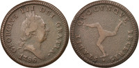 Isle of Man Penny Coin, Copper, KM:9.1 -