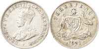 Australia Threepence Coin, George V, Silver, KM:24 -