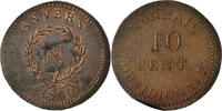 French States 10 Centimes Coin, FRENCH STATES, ANTWERP, Wolschot, Bronze -