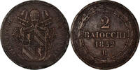 ITALIAN STATES 2 Baiocchi, Muraiola Coin, PAPAL STATES, Pius IX, Roma -