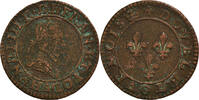 France Double Tournois Coin, Henri III, Paris, Copper, Sombart:4072 -