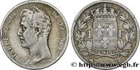 FRANCE 1 franc Charles X, matrice du revers à cinq feuill CHARLES X Rouen 1825 (23mm, 5g, 6h) -