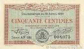 FRANCE regionalism and miscellaneous 50 Centimes FRANCE regionalism and miscellaneous 50 Centimes 1920 UNC -