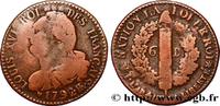 FRANCE 6 deniers dit au faisceau, type FRANÇAIS LOUIS XVI Strasbourg 1792 (25,5mm, 5,46g, 6h) -