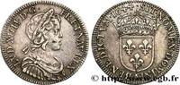 FRANCE Quart d'écu, portrait à la mèche courte LOUIS XIV THE SUN KING Paris, Monnaie du Louvre 1644 (27mm, 6,86g, 6h) -