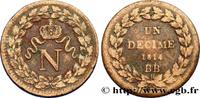 FRANCE Un décime à l’N couronnée PREMIER EMPIRE / FIRST FRENCH EMPIRE Strasbourg 1814 (32,12mm, 22,88g, 6h) -