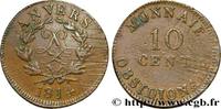 FRANCE 10 cent. Anvers au double L, frappe de l’atelier d LOUIS XVIII Anvers 1814 (34mm, 24,95g, 6h) -