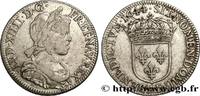FRANCE Quart d'écu, portrait à la mèche courte LOUIS XIV THE SUN KING Paris, Monnaie du Louvre 1644 (26,5mm, 6,76g, 6h) -