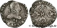 FRANCE Quart de franc au col plat HENRY III Bordeaux 1589 (24,5mm, 3,29g, 3h) -