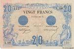 FRANCE 20 Francs NOIR FRANCE 20 Francs NOIR 1875 VF -