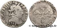 FRANCE Demi-franc au col plat HENRY III Bordeaux 1589 (27mm, 5,97g, 7h) -