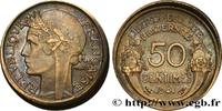 FRANCE 50 centimes Morlon, Fautée frappe hors virole III REPUBLIC 1941 (18mm, 2,10g, 6h) -