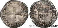 FRANCE Quart d'écu, croix de face HENRY III Nantes 158? (30mm, 9,67g, 12h) -