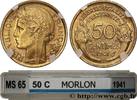 FRANCE 50 centimes Morlon III REPUBLIC 1941 (18mm, 2,02g, 6h) -