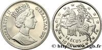 GIBRALTAR 14 Ecus - 10 Pounds Proof Elisabeth II / chevalier GIBRALTAR 1991 (30mm, 10g, 12h) -