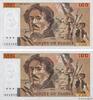 FRANCE 100 Francs DELACROIX imprimé en continu Consécutif FRANCE 100 Francs DELACROIX imprimé en continu Consécutifs 1993 UNC -