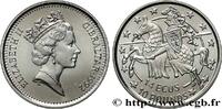 GIBRALTAR 14 Ecus - 10 Pounds Proof Elisabeth II / chevalier GIBRALTAR 1992 (30mm, 10g, 12h) -