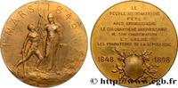 FRANCE Médaille, 50e anniversaire d’émancipation du peupl SUISSE - CANTON DE NEUCHATEL Suisse, Neufchatel 1898 (48mm, 50,13g, 12h) -
