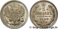 RUSSIA 5 Kopecks 1890 RUSSIA Saint-Petersbourg 1890 (15mm, 0,91g, 12h) VZ 711.21 元 含税 ＋  150.61 元 运费