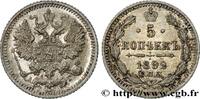 RUSSIA 5 Kopecks 1892 RUSSIA Saint-Petersbourg 1892 (15mm, 0,93g, 12h) VZ 376.52 元 含税 ＋  150.61 元 运费