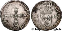 FRANCE Quart d'écu, croix de face HENRY III Saint-Lô 1587 (30mm, 9,53g, 3h) -
