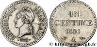FRANCE Un centime Dupré, IIe République, nickelée II REPUBLIC Paris 1851 (18mm, 1,99g, 6h) -