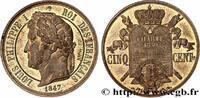 FRANCE Essai de cinq centimes à la Charte LOUIS-PHILIPPE I 1847 (25mm, 4,80g, 6h) -
