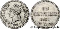FRANCE Un centime Dupré, IIe République, nickelée II REPUBLIC Paris 1851 (18mm, 2,01g, 6h) -