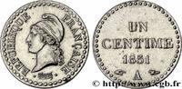 FRANCE Un centime Dupré, IIe République, nickelée II REPUBLIC Paris 1851 (18mm, 2,00g, 6h) -
