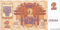 LATVIA 2 Rubli LATVIA 2 Rubli 1992 UNC -