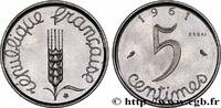FRANCE Essai de 5 centimes Épi V REPUBLIC Paris 1961 (19mm, 3,39g, 6h) -