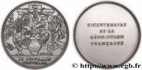 FRANCE Médaille, Bicentenaire de la Révolution, Suffrage RÉVOLUTION FRANÇAISE Monnaie de Paris 1988 (76,5mm, 236g, 12h) -