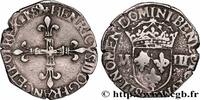 FRANCE Huitième d'écu, croix de face HENRY III La Rochelle 1589 (25mm, 4,72g, 11h) -
