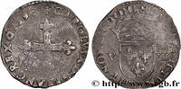FRANCE Huitième d'écu, croix de face CHARLES X, CARDINAL OF BOURBON Rouen 1590 (26mm, 4,66g, 6h) -