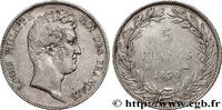 FRANCE 5 francs type Tiolier sans le I, tranche en creux LOUIS-PHILIPPE I Rouen 1830 (37mm, 24,69g, 6h) -
