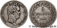 FRANCE 5 francs type Tiolier avec le I, tranche en creux LOUIS-PHILIPPE I Lyon 1830 (37mm, 24,96g, 6h) -