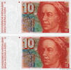 SWITZERLAND 10 Francs Consécutifs SWITZERLAND 10 Francs Consécutifs 1991 UNC -