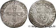 FRANCE Quart d'écu, titulature côté croix LOUIS XIV THE SUN KING Angers 1643 (29,5mm, 9,64g, 6h) -