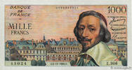 FRANCE 1000 Francs RICHELIEU FRANCE 1000 Francs RICHELIEU 1956 XF+ -