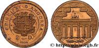 ANDORRA (PRINCIPALITY) 2 Diners Proof Chute du mur de Berlin ANDORRA (PRINCIPALITY) 2009 (11mm, 0,73g, 6h) -