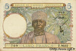 FRENCH WEST AFRICA (1895-1958) 5 Francs FRENCH WEST AFRICA (1895-1958) 5 Francs 1942 XF+ -